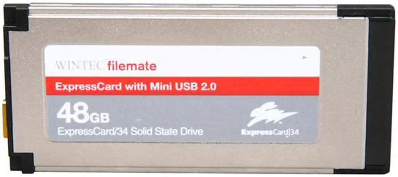 Alt view image 2 of 7 - Wintec FileMate ExpressCard 34 48GB ExpressCard 34 & Mini USB 2.0 MLC Internal / External Solid State Drive (SSD) 3FMS4D048JM-R