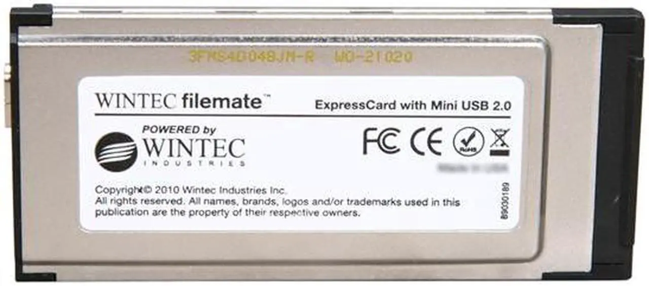 Alt view image 5 of 7 - Wintec FileMate ExpressCard 34 48GB ExpressCard 34 & Mini USB 2.0 MLC Internal / External Solid State Drive (SSD) 3FMS4D048JM-R