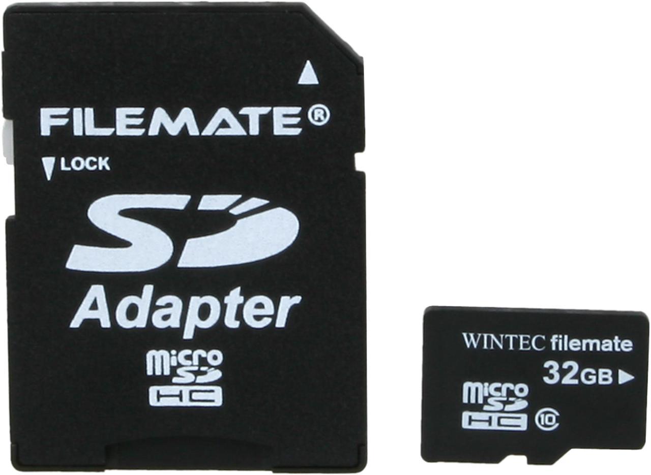 Wintec FileMate Mobile Professional 32GB microSDHC Flash Memory Card with SDHC Adapter Model 3FMUSD32GBC10-R