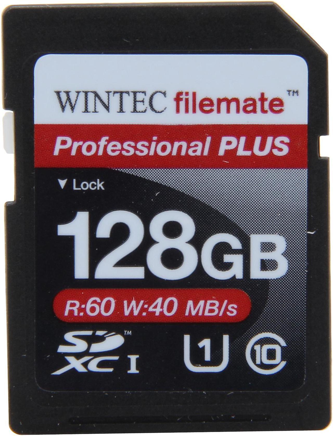 Wintec Professional PLUS 128GB Secure Digital Extended Capacity (SDXC) Flash Card Model 3FMSD128GU1PI-R