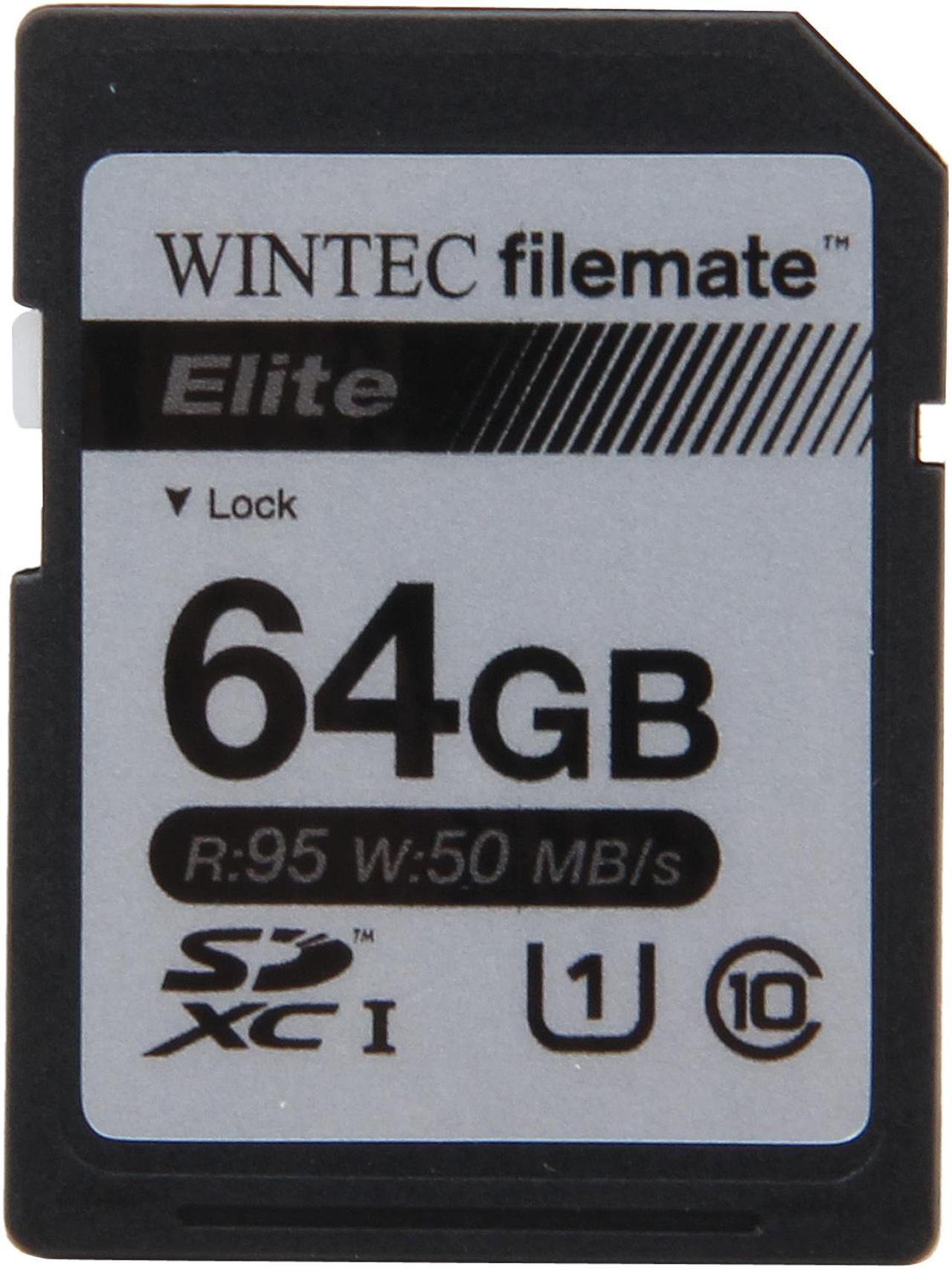 Wintec Filemate Elite 64GB Secure Digital Extended Capacity (SDXC) Flash Card Model 3FMSX64GU1E-R