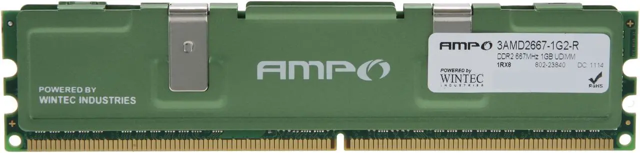 Alt view image 2 of 3 - Wintec AMPO 1GB DDR2 667 (PC2 5300) Desktop Memory Model 3AMD2667-1G2-R