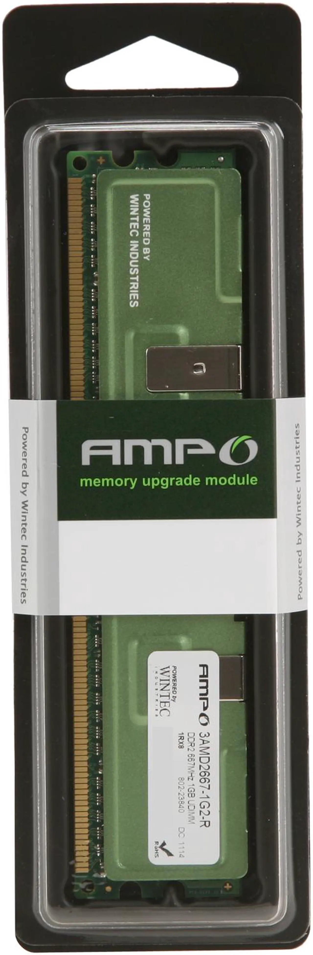 Alt view image 3 of 3 - Wintec AMPO 1GB DDR2 667 (PC2 5300) Desktop Memory Model 3AMD2667-1G2-R