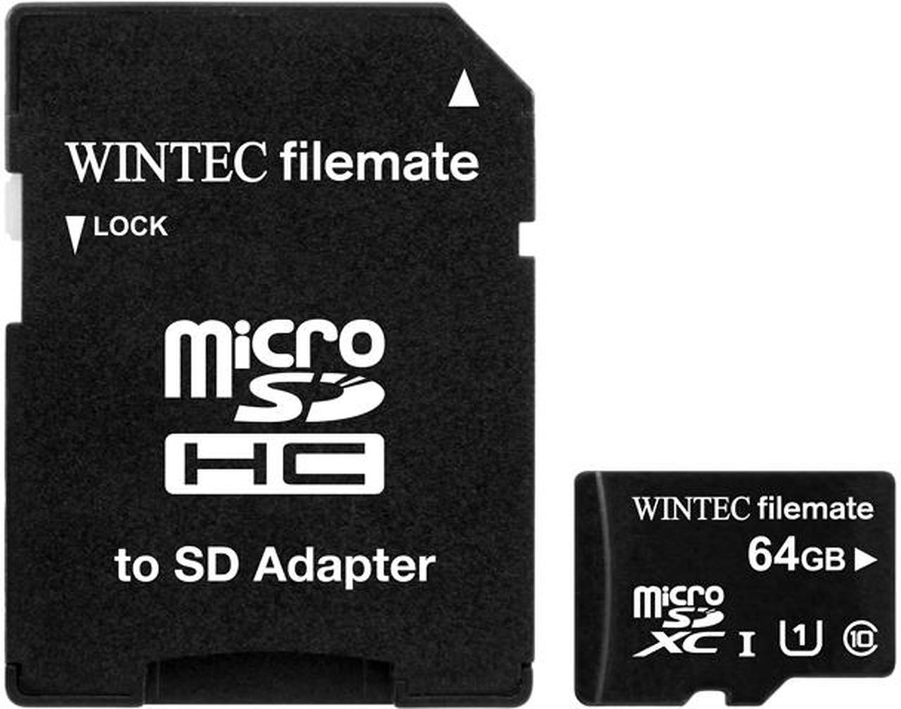 Wintec FileMate 64GB microSDXC Professional Plus UHS-I microSDXC Flash Memory Card Model 3FMUSD64GU1PI-R