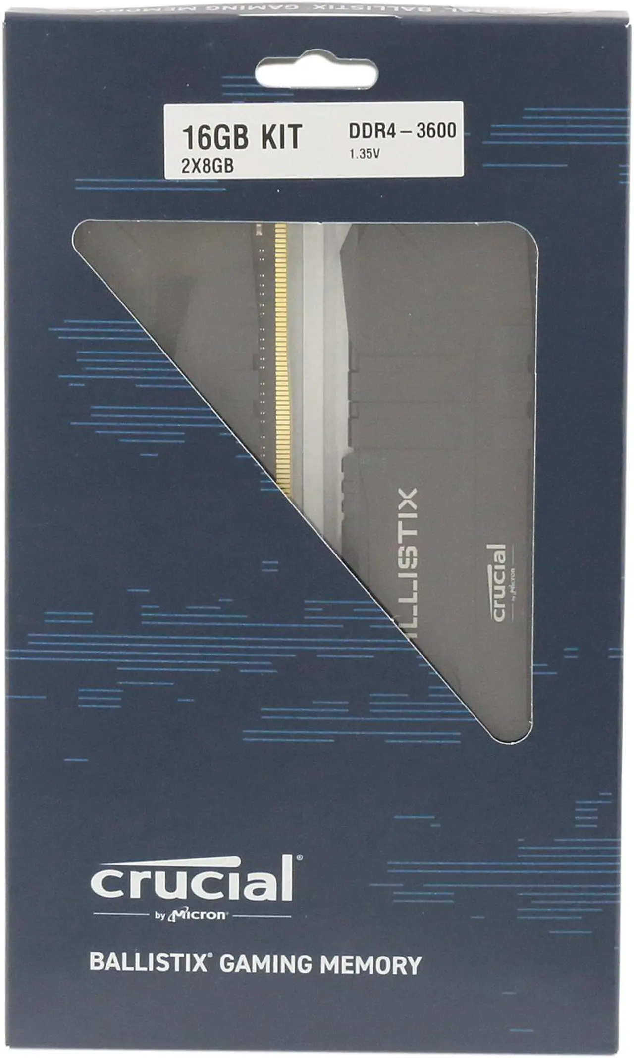Alt view image 3 of 3 - Crucial Ballistix 3600 MHz DDR4 DRAM Desktop Gaming Memory Kit 16GB (8GBx2) CL16 BL2K8G36C16U4B (BLACK)