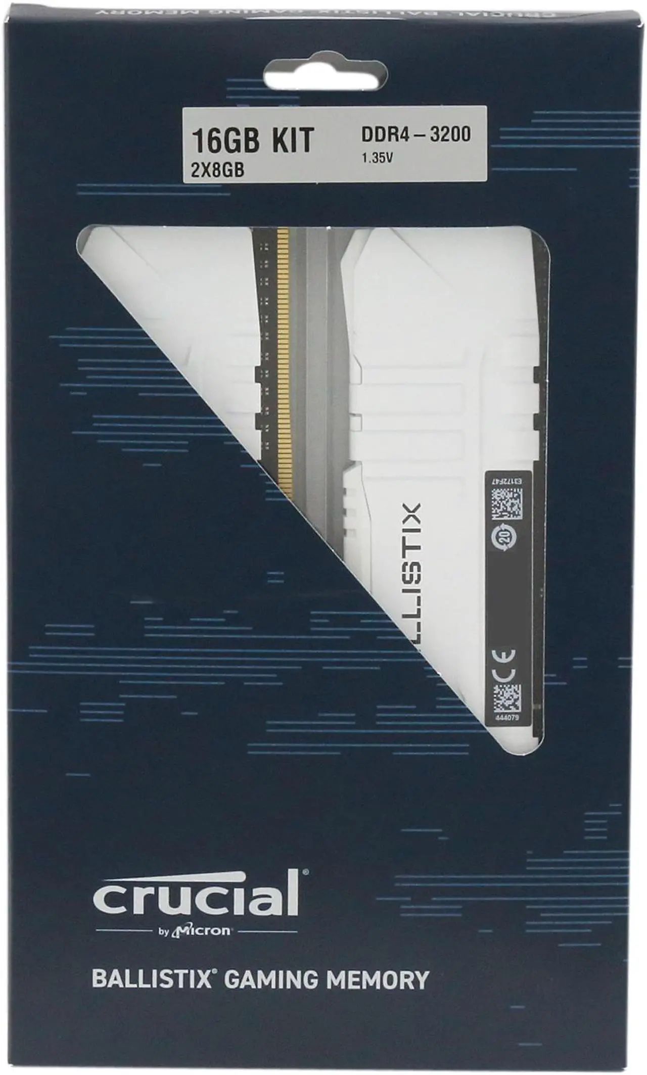Alt view image 3 of 9 - Crucial Ballistix 3200 MHz DDR4 DRAM Desktop Gaming Memory Kit 16GB (8GBx2) CL16 BL2K8G32C16U4W (WHITE)