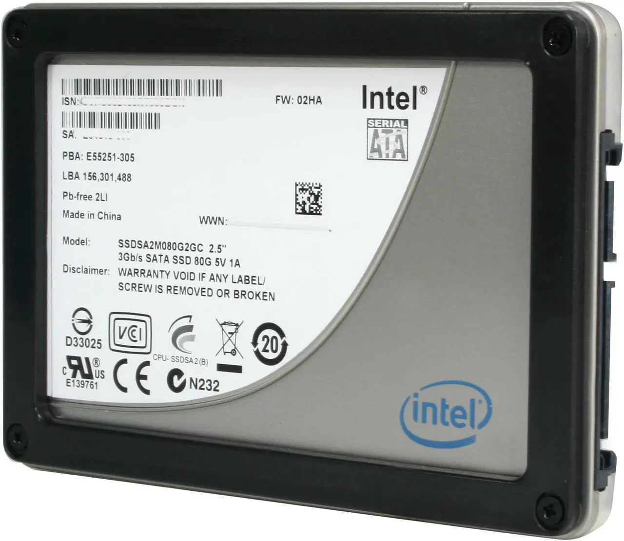 Main image of Intel X25-M Mainstream 2.5" 80GB SATA II MLC Internal Solid State Drive (SSD) SSDSA2M080G2GC - OEM