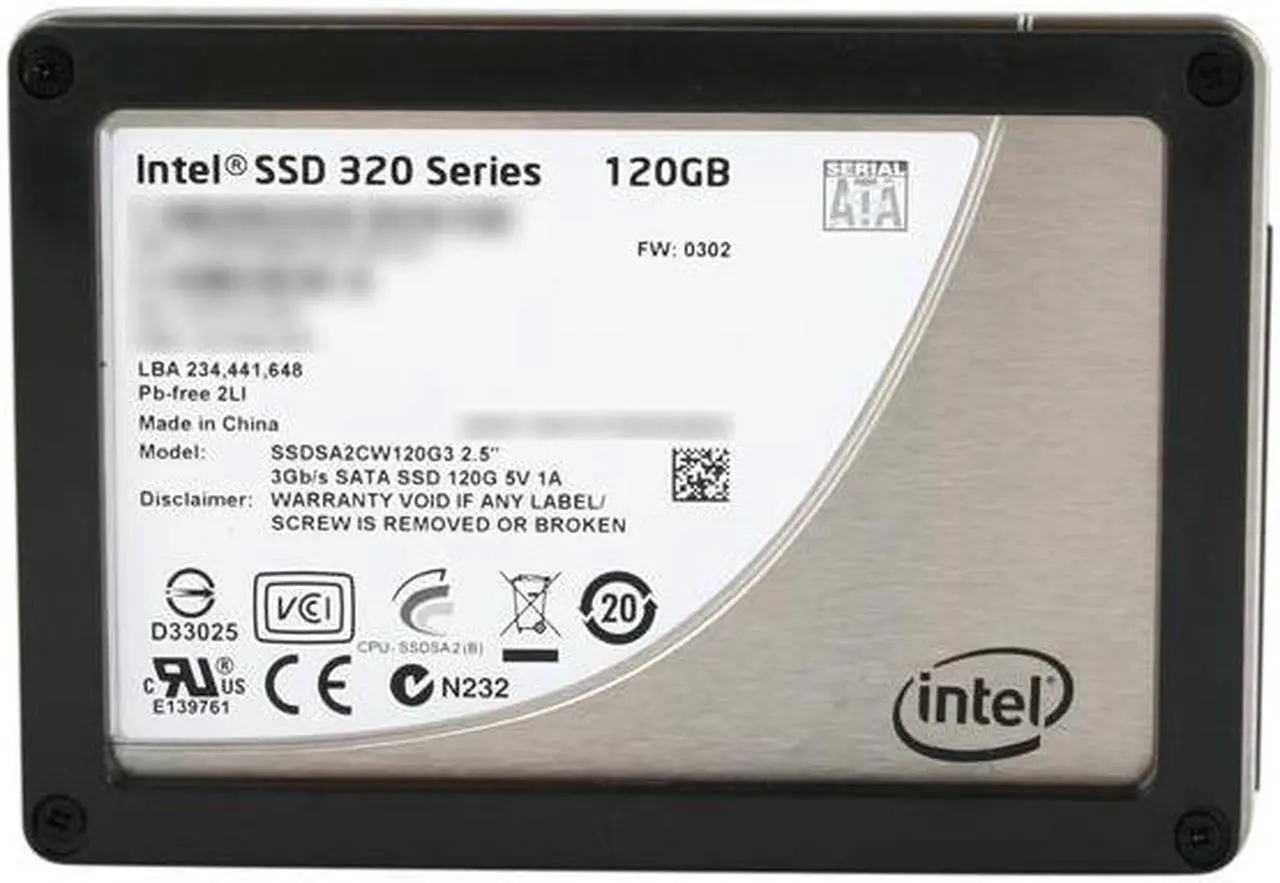 Alt view image 2 of 5 - Intel 320 Series 2.5" 120GB SATA II MLC Internal Solid State Drive (SSD) SSDSA2CW120G310