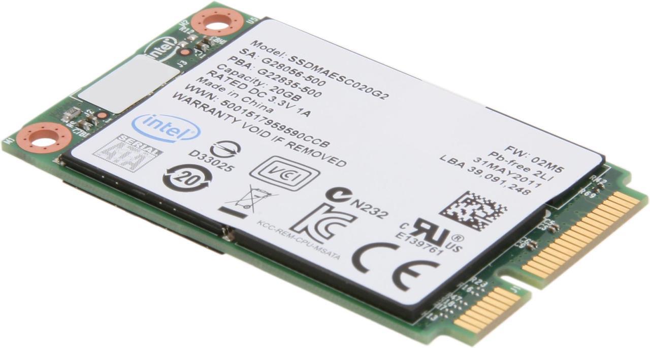 Main image of Intel 311 Series Larsen Creek SSDMAESC020G201 mSATA 20GB SATA II SLC Enterprise Solid State Disk