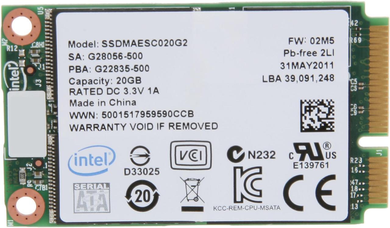 Alt view image 2 of 4 - Intel 311 Series Larsen Creek SSDMAESC020G201 mSATA 20GB SATA II SLC Enterprise Solid State Disk