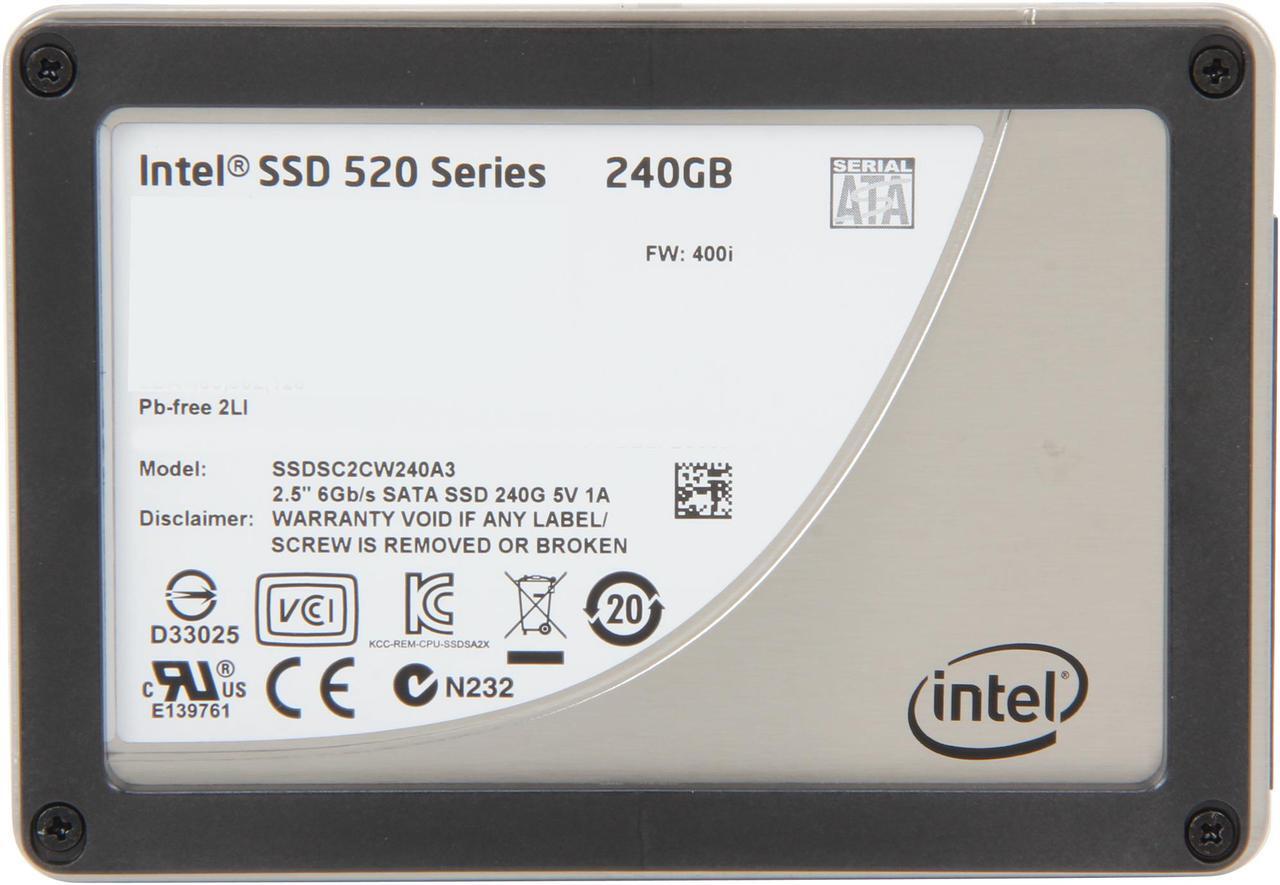 Alt view image 3 of 6 - Intel 520 Series Cherryville 2.5" 240GB SATA III MLC Internal Solid State Drive (SSD) SSDSC2CW240A3K5