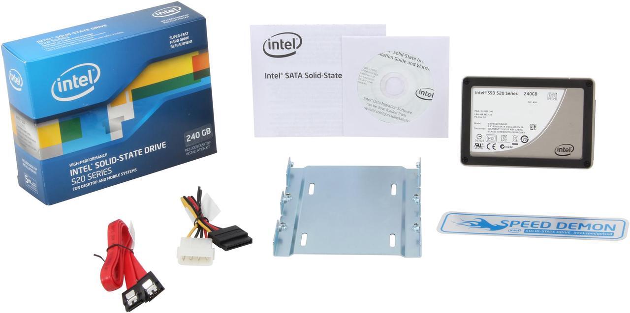 Alt view image 6 of 6 - Intel 520 Series Cherryville 2.5" 240GB SATA III MLC Internal Solid State Drive (SSD) SSDSC2CW240A3K5
