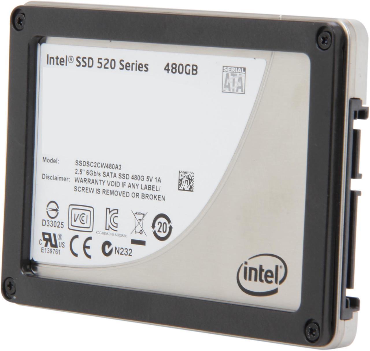 Main image of Intel 520 Series Cherryville 2.5" 480GB SATA III MLC Internal Solid State Drive (SSD) SSDSC2CW480A310
