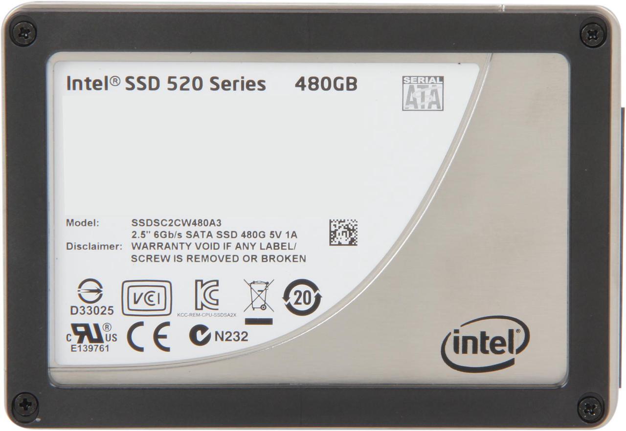 Alt view image 2 of 5 - Intel 520 Series Cherryville 2.5" 480GB SATA III MLC Internal Solid State Drive (SSD) SSDSC2CW480A310