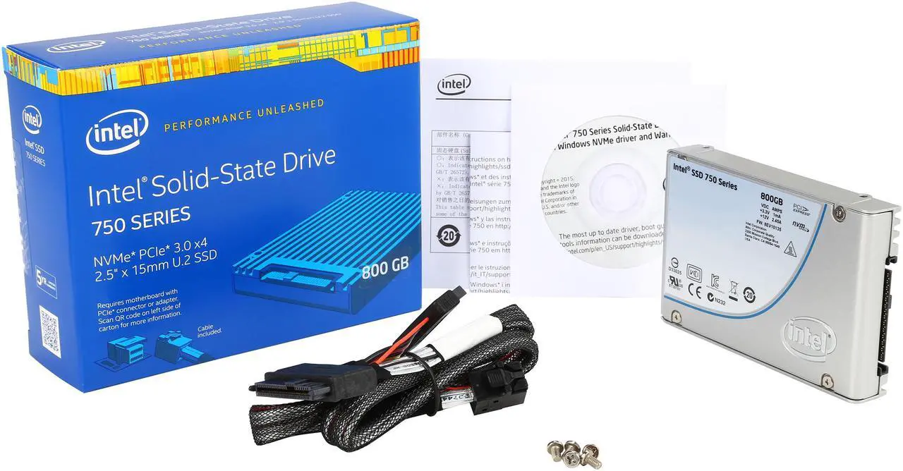 Alt view image 6 of 5 - Intel 750 Series 2.5" 800GB PCI-Express 3.0 x4 MLC Internal Solid State Drive (SSD) SSDPE2MW800G4X1
