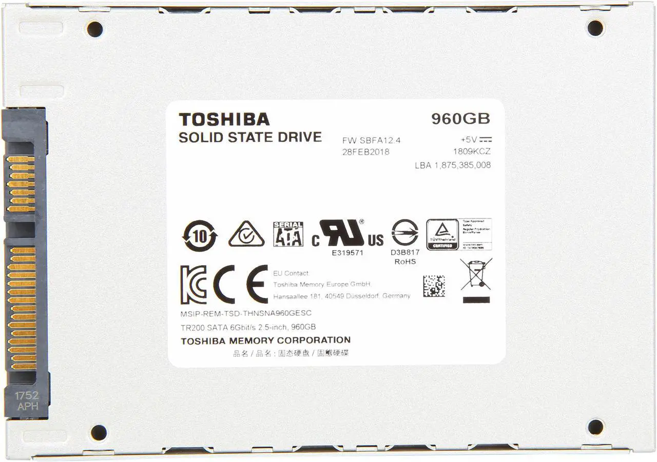 Alt view image 5 of 5 - Toshiba OCZ TR200 SSD Series 2.5" 960GB SATA 3D TLC Internal Solid State Drive (SSD) THN-TR20Z9600U8(CS