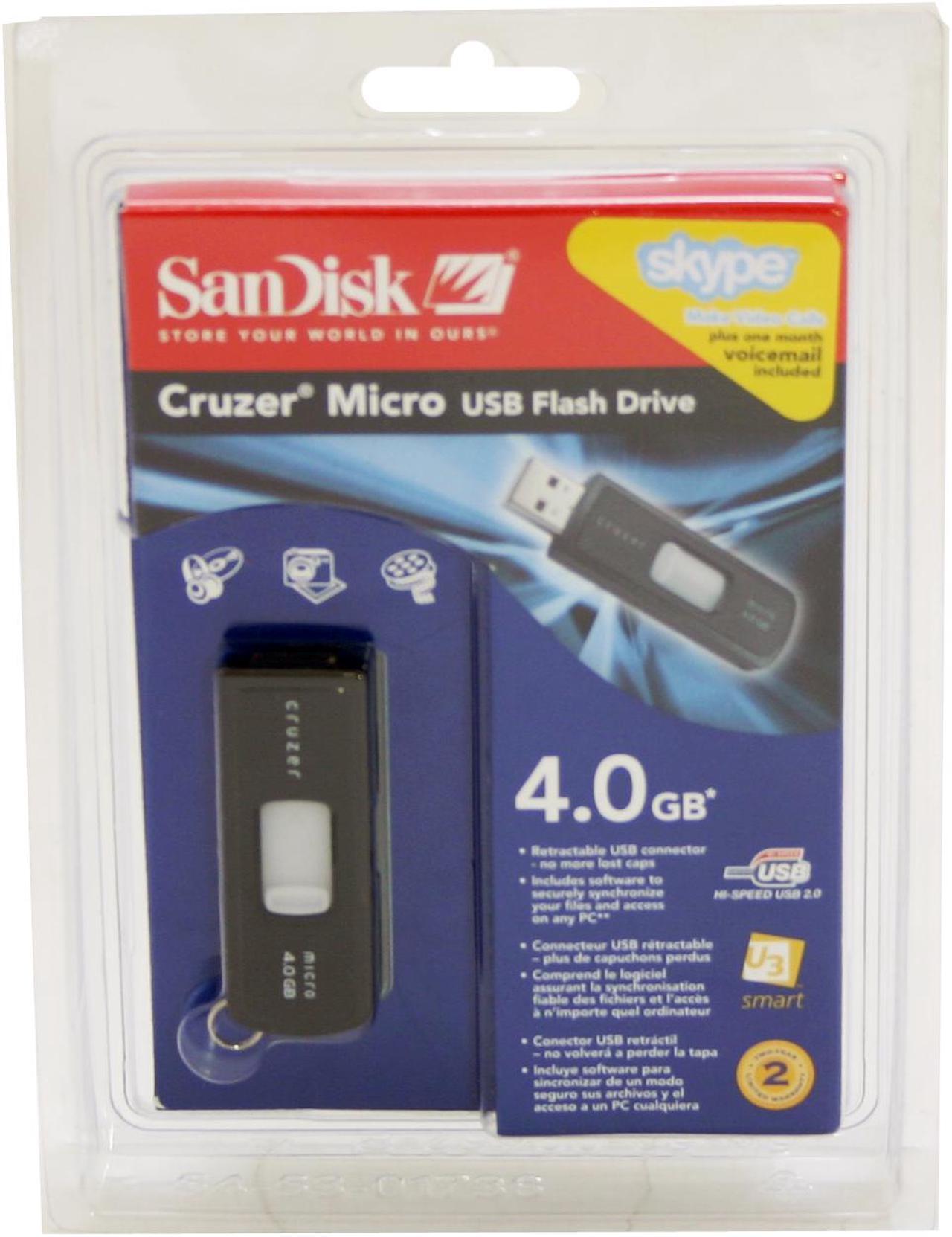 Main image of SanDisk Cruzer Micro U3 4GB Flash Drive (USB2.0 Portable) SDCZ6-4096-A10