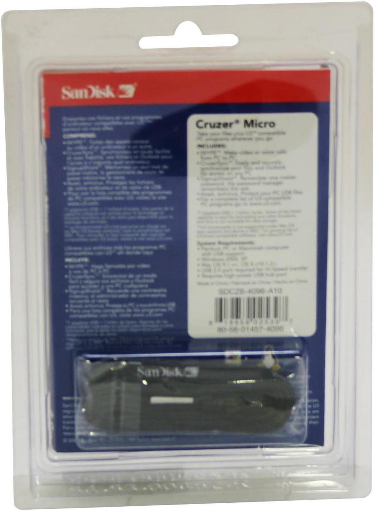 Alt view image 2 of 2 - SanDisk Cruzer Micro U3 4GB Flash Drive (USB2.0 Portable) SDCZ6-4096-A10