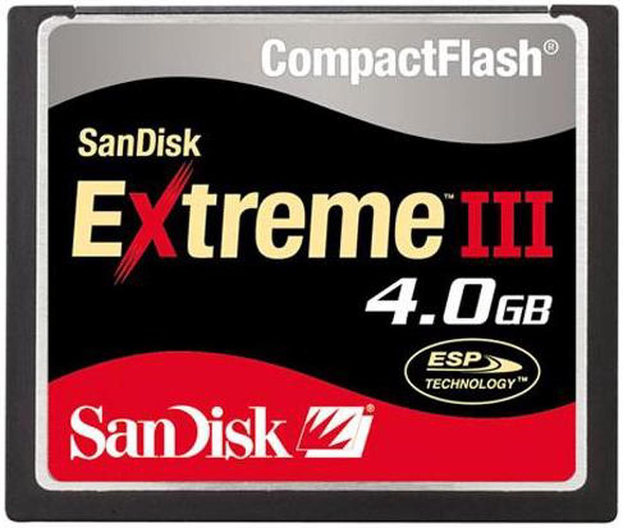 Main image of SanDisk Extreme III 4GB Compact Flash (CF) Flash Card Model SDCFX3-4096-901
