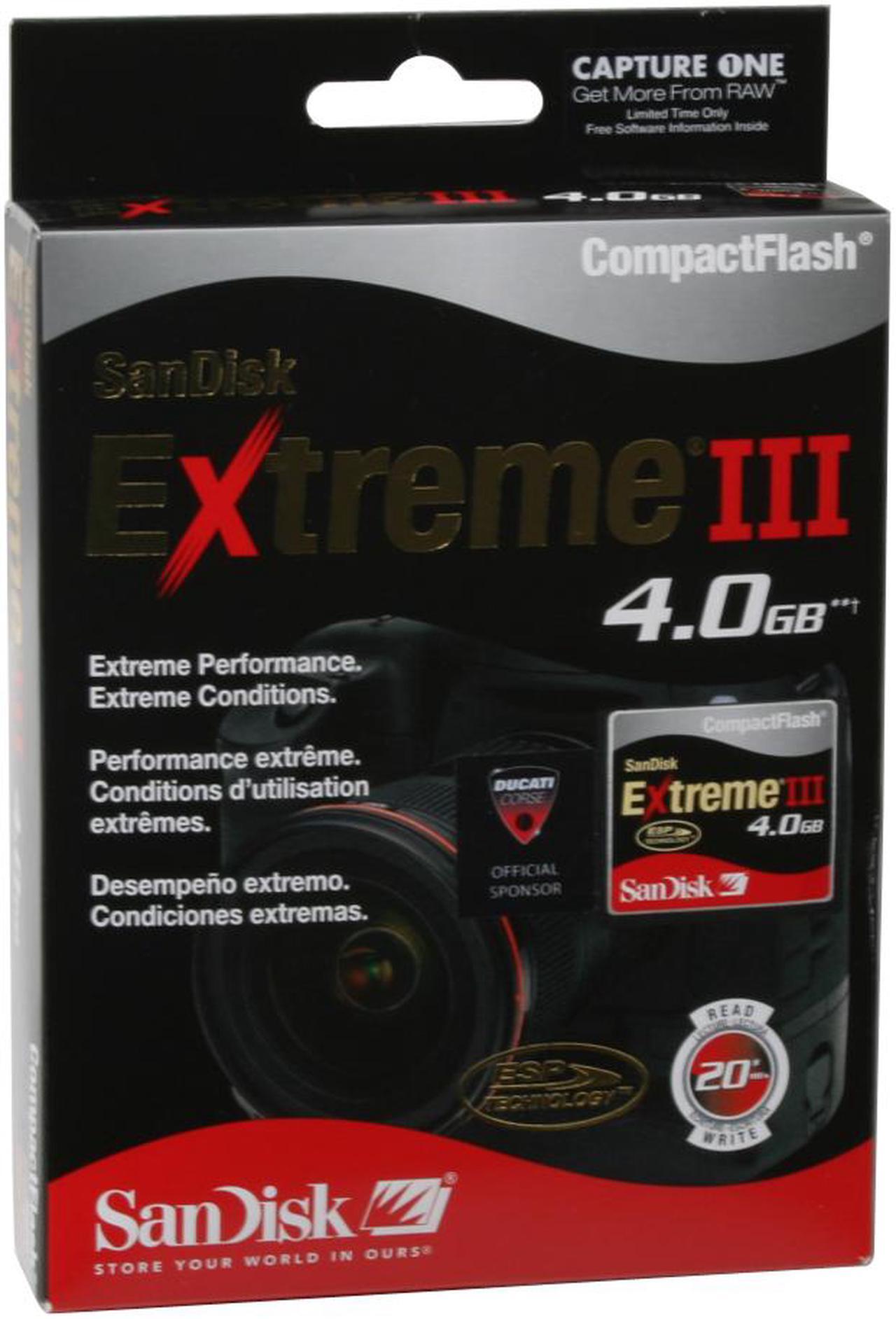 Alt view image 2 of 2 - SanDisk Extreme III 4GB Compact Flash (CF) Flash Card Model SDCFX3-4096-901