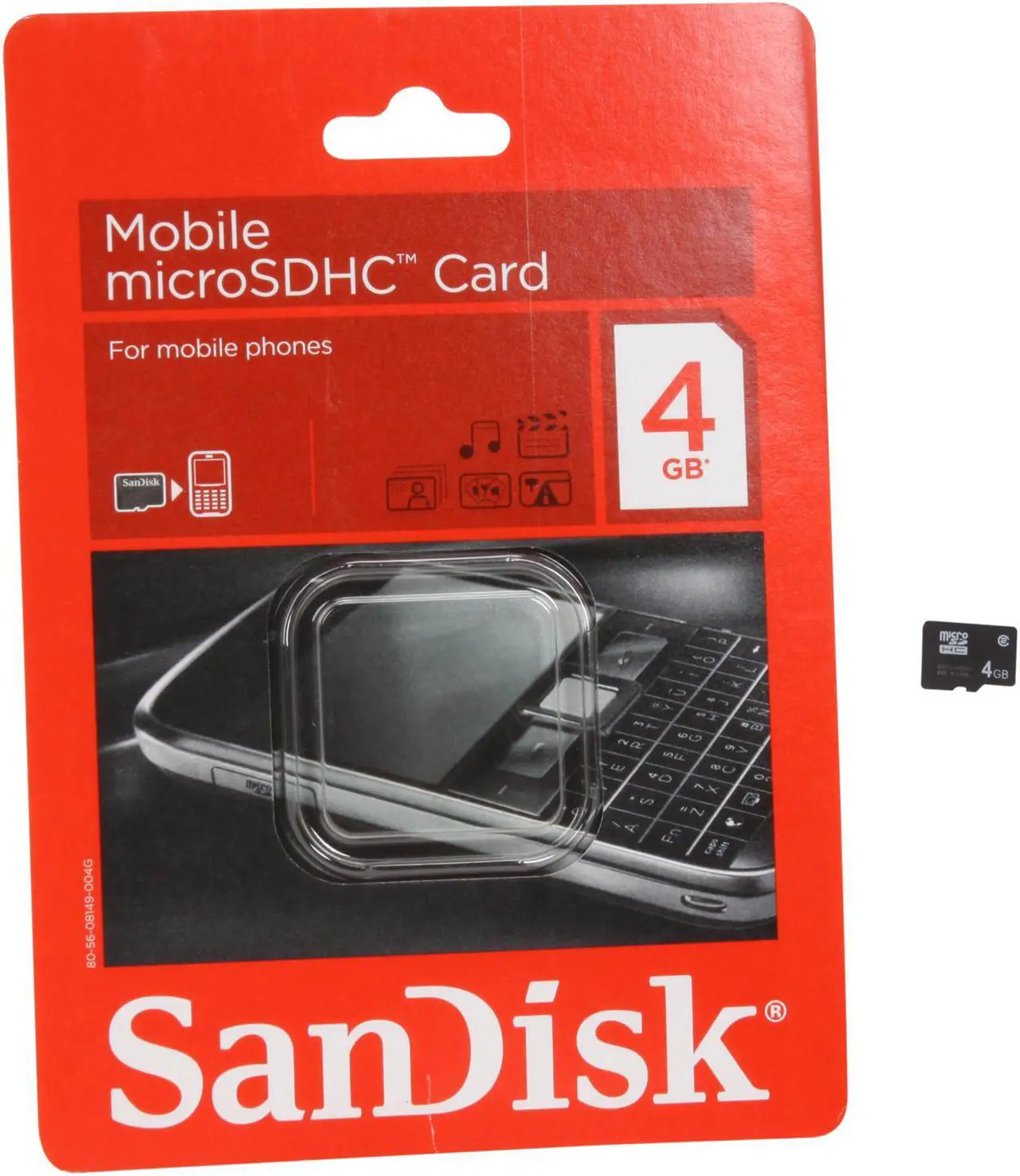 Alt view image 3 of 3 - SanDisk 4GB microSDHC Flash Card Model SDSDQ-004G-A11M