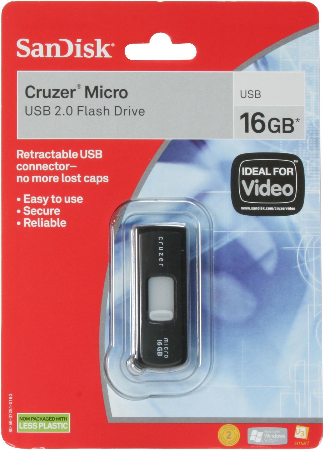 Alt view image 2 of 2 - SanDisk Cruzer Micro 16GB Flash Drive (USB2.0 Portable/Black) SDCZ6-016G-A11