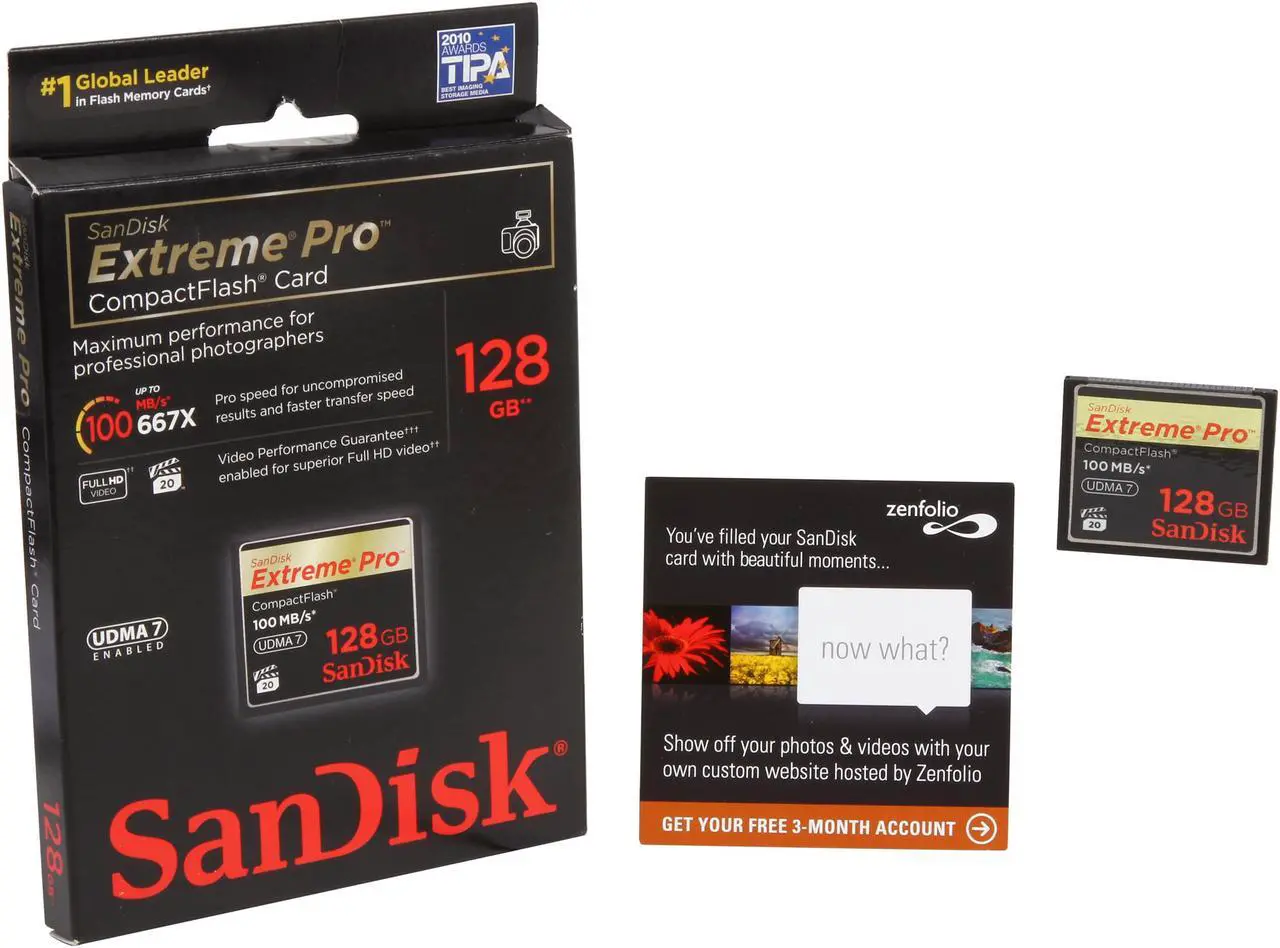 Alt view image 4 of 4 - SanDisk 128GB Compact Flash (CF) Flash Card Model SDCFXP-128G-A91