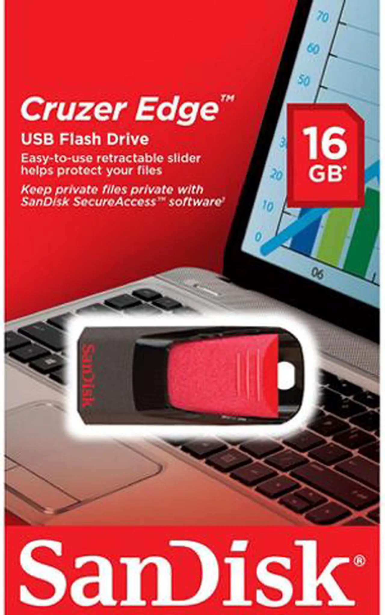 Alt view image 4 of 4 - SanDisk 16GB Cruzer Edge USB 2.0 Flash Drive (SDCZ51-016G-B35)