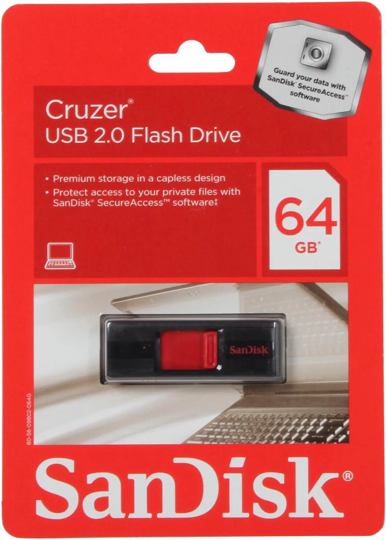 Alt view image 5 of 5 - SanDisk Cruzer 64GB USB 2.0 Flash Drive SDCZ36-064G-A11