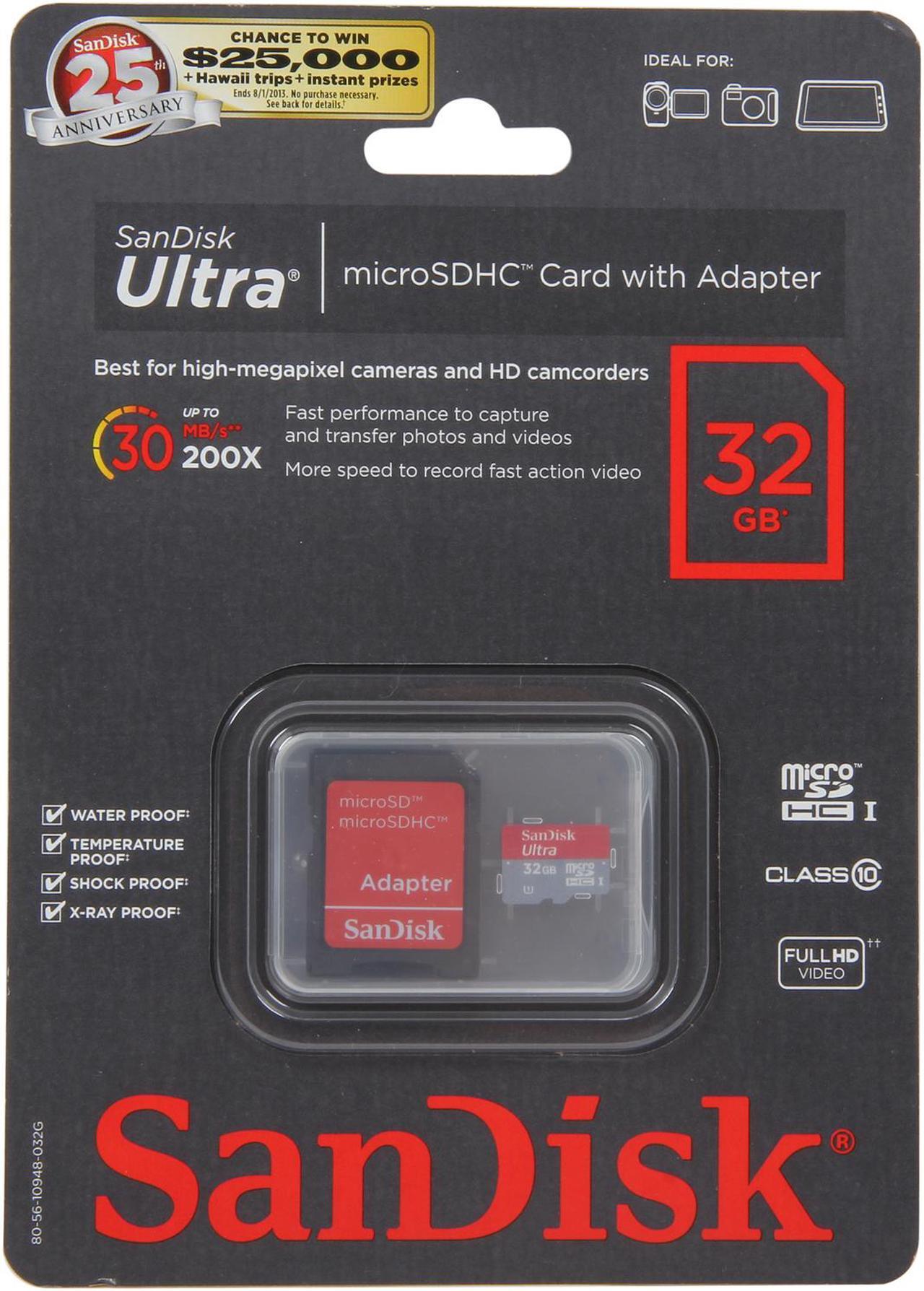 Alt view image 4 of 4 - SanDisk Ultra UHS-I 32GB microSDHC Flash Card Model SDSDQUI-032G-A11