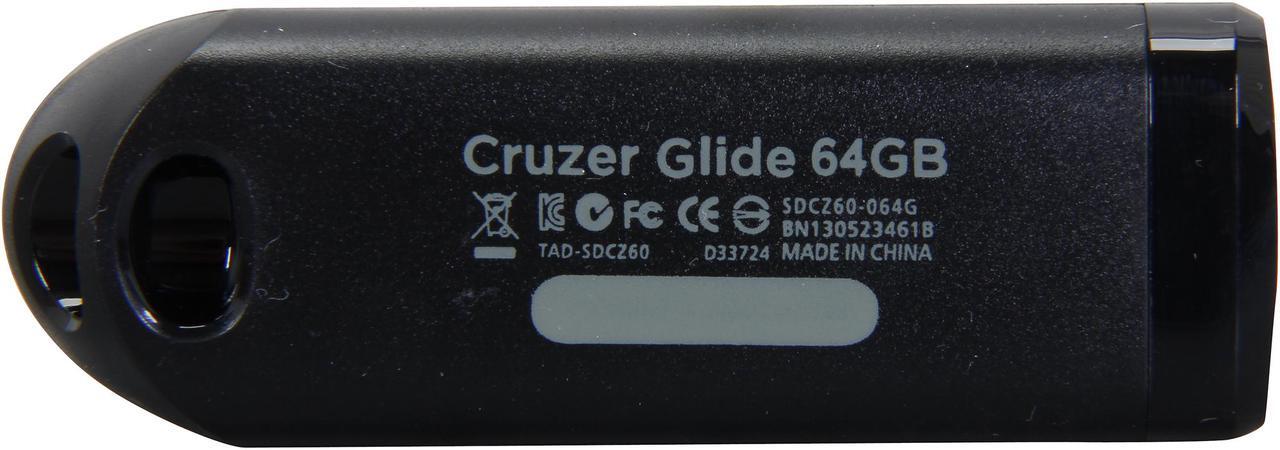 Alt view image 2 of 4 - SanDisk Cruzer Glide 64 GB USB 2.0 Flash Drive - Black, Red