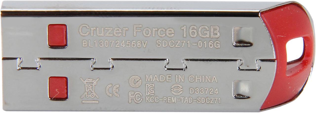 Alt view image 4 of 4 - SanDisk Cruzer Force 16GB USB 2.0 Flash Drive SDCZ71-016G-A46