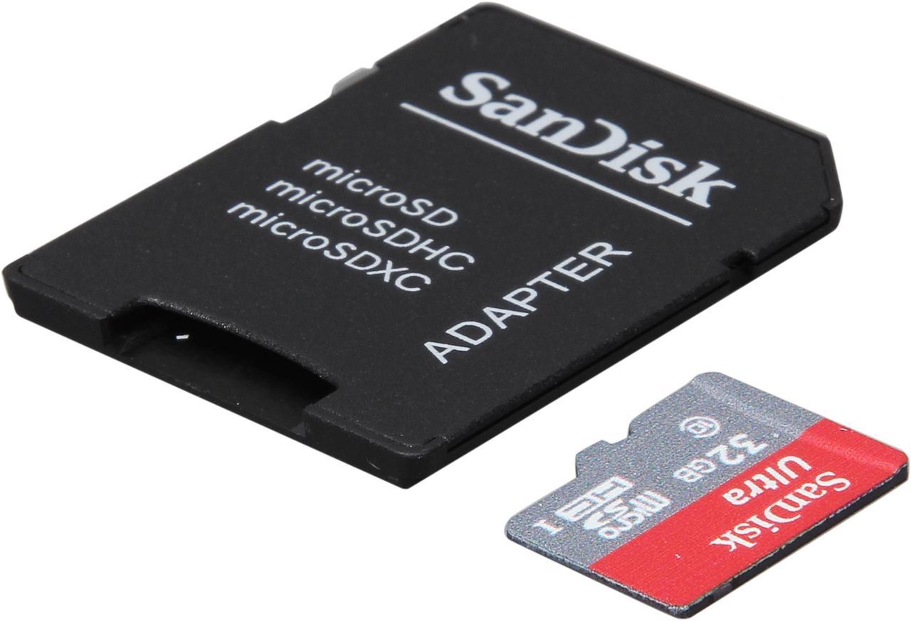 SanDisk Ultra 32GB microSDHC Flash Card with adapter – Global Model SDSDQUAN-032G-G4A