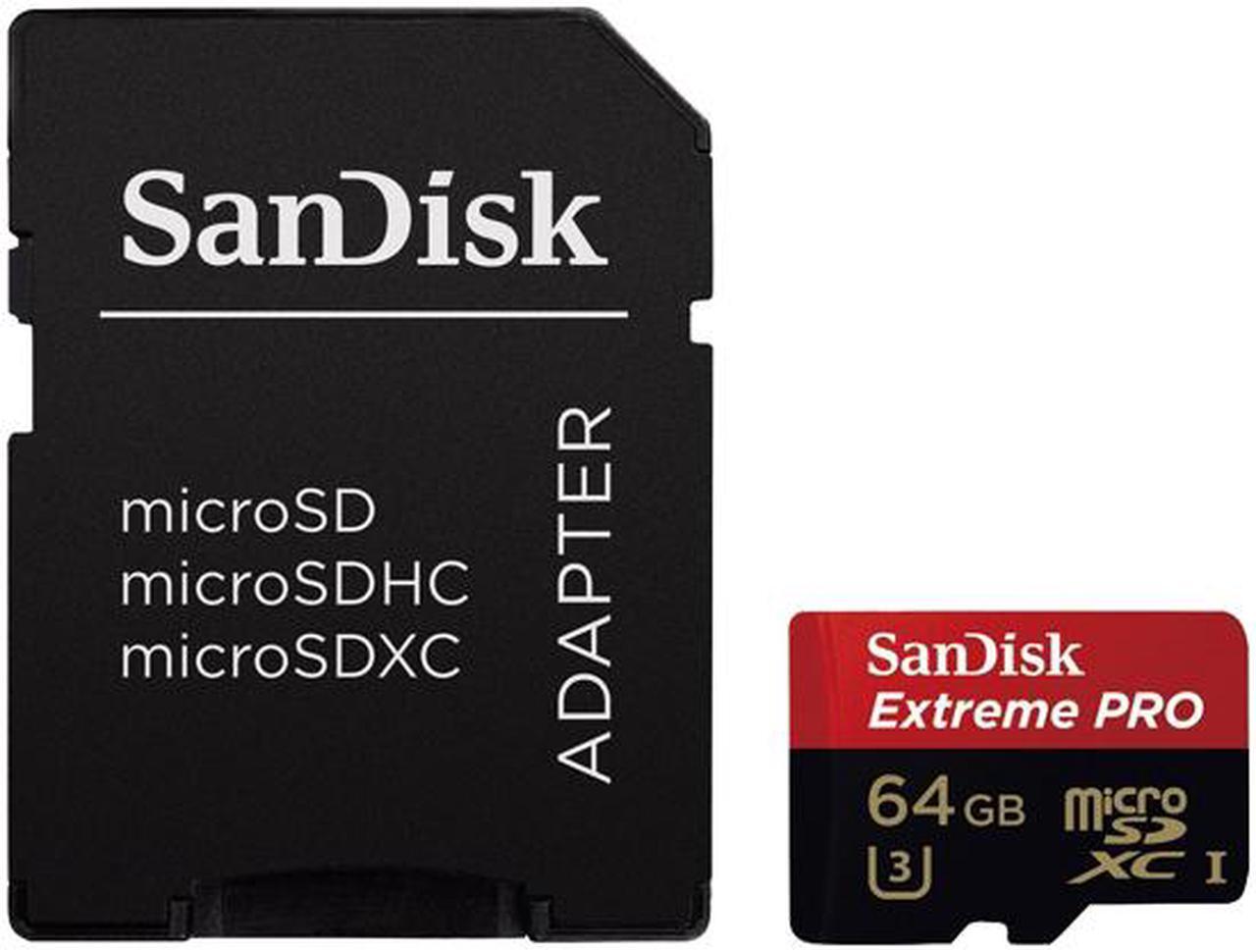 Alt view image 3 of 4 - SanDisk 64GB Extreme PRO microSDXC UHS-I/U3 Class 10 Memory Card with Adapter, Speed Up to 95MB/s (SDSDQXP-064G-G46A)