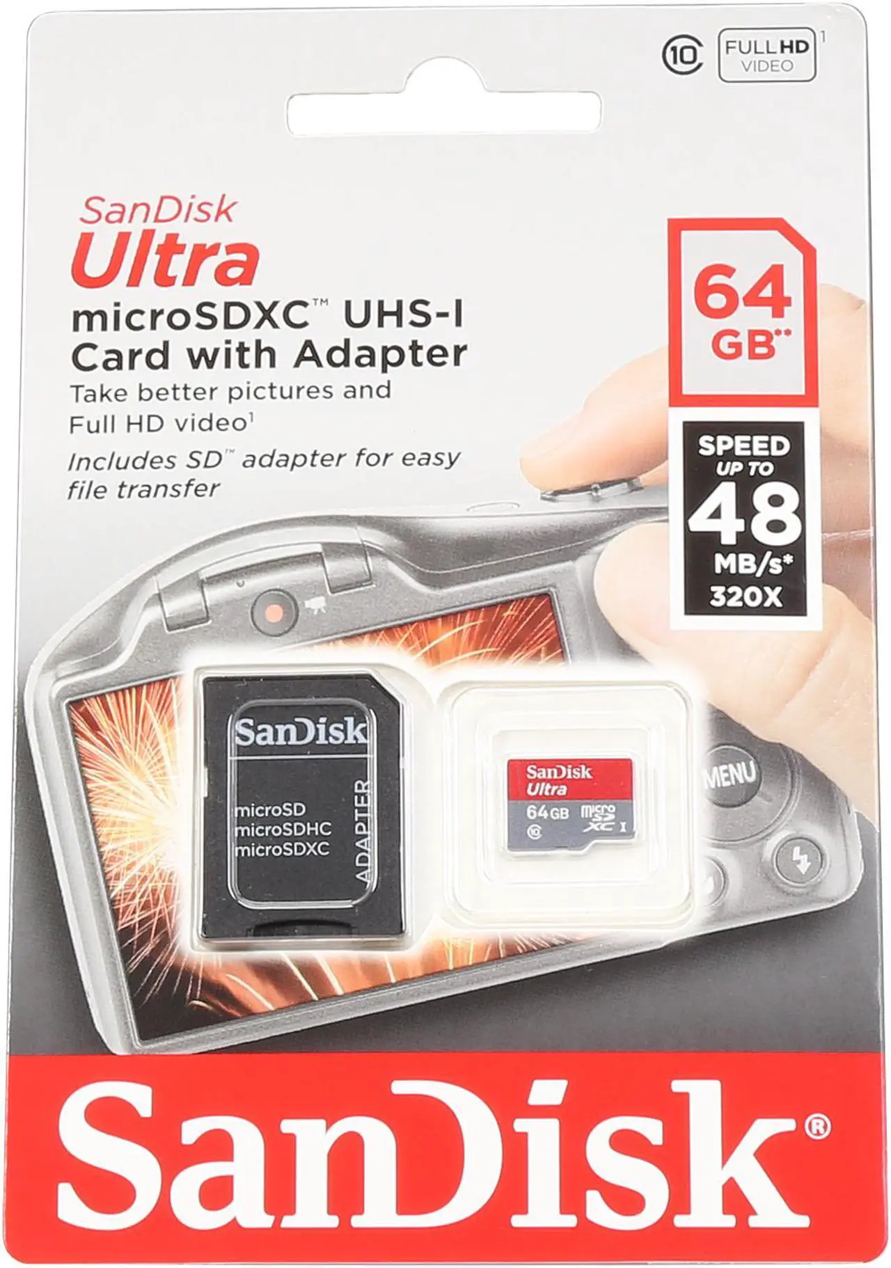 Alt view image 4 of 4 - SanDisk Ultra 64GB microSDXC Flash Card Model SDSDQUIN-064G-G4