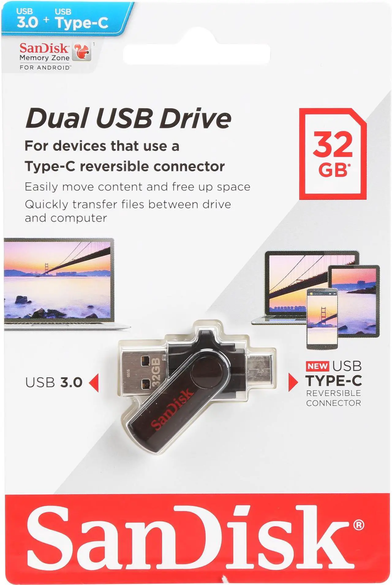 Main image of SanDisk 32GB Dual USB Drive Type-C SDDDC-032G-G46