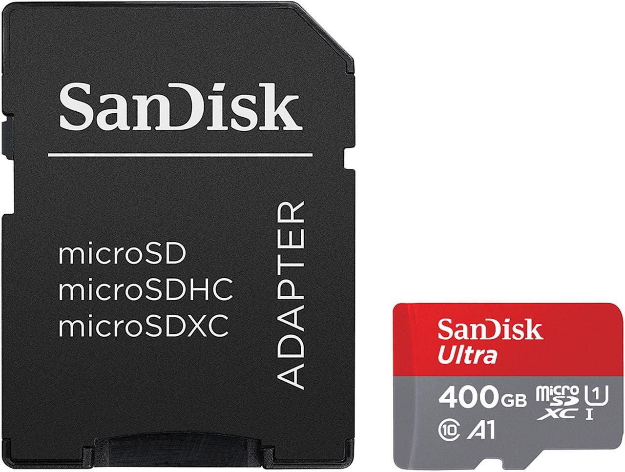 Alt view image 3 of 4 - SanDisk 400GB Ultra microSDXC A1 UHS-I/U1 Class 10 Memory Card with Adapter, Speed Up to 100MB/s (SDSQUAR-400G-GN6MA)