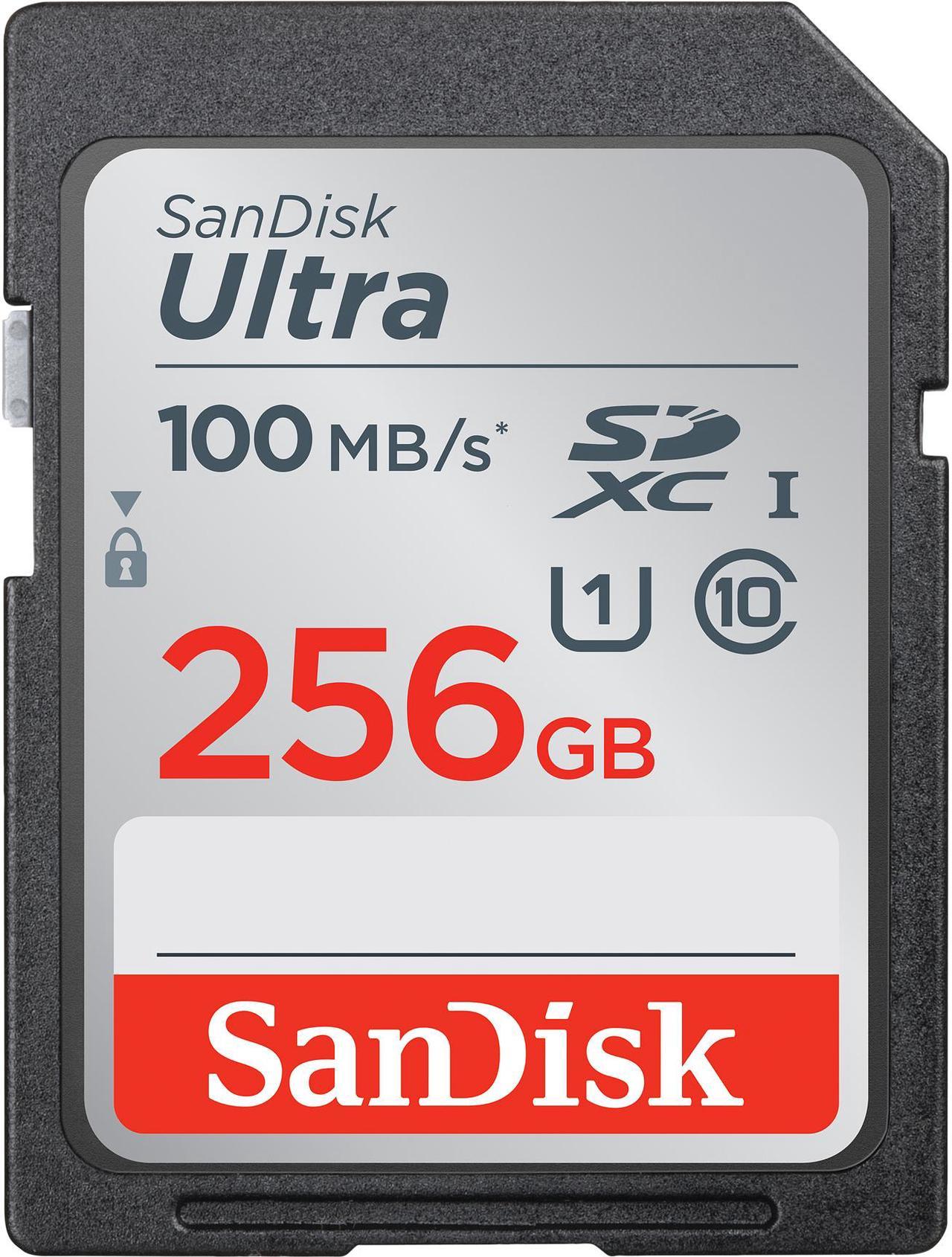 SanDisk 256GB Ultra SDXC UHS-I/Class 10 Memory Card, Speed Up to 100MB/s (SDSDUNR-256G-GN6IN)