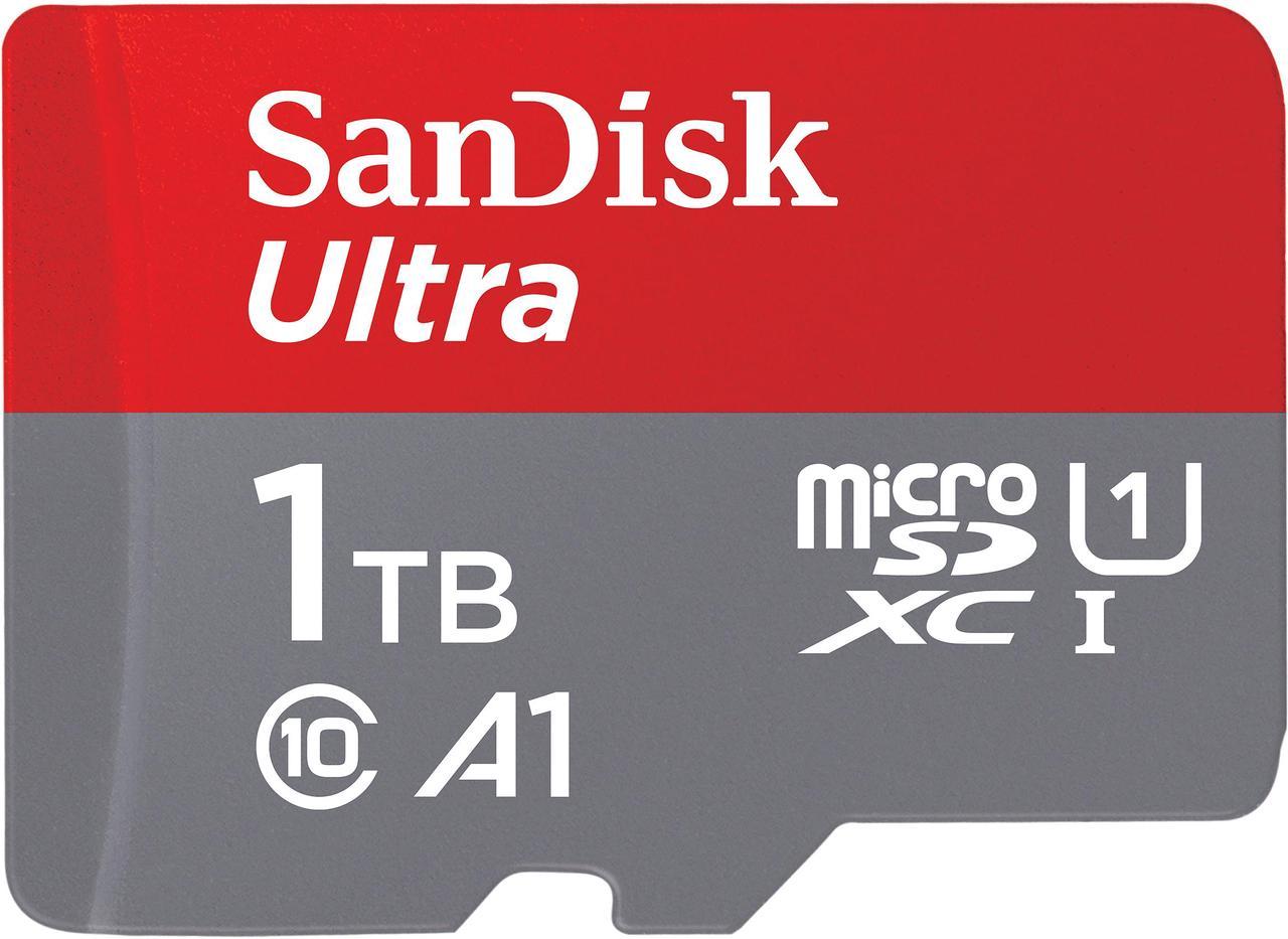 SanDisk 1TB Ultra microSDXC A1 UHS-I/U1 Class 10 Memory Card with Adapter, Speed Up to 120MB/s (SDSQUA4-1T00-GN6MA)