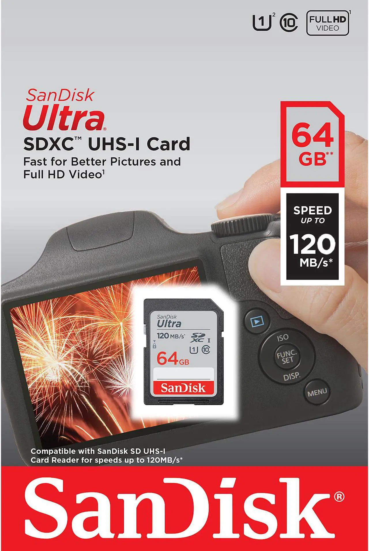 Alt view image 4 of 4 - SanDisk 64GB Ultra SDXC UHS-I / Class 10 Memory Card, Speed Up to 120MB/s (SDSDUN4-064G-GN6IN)