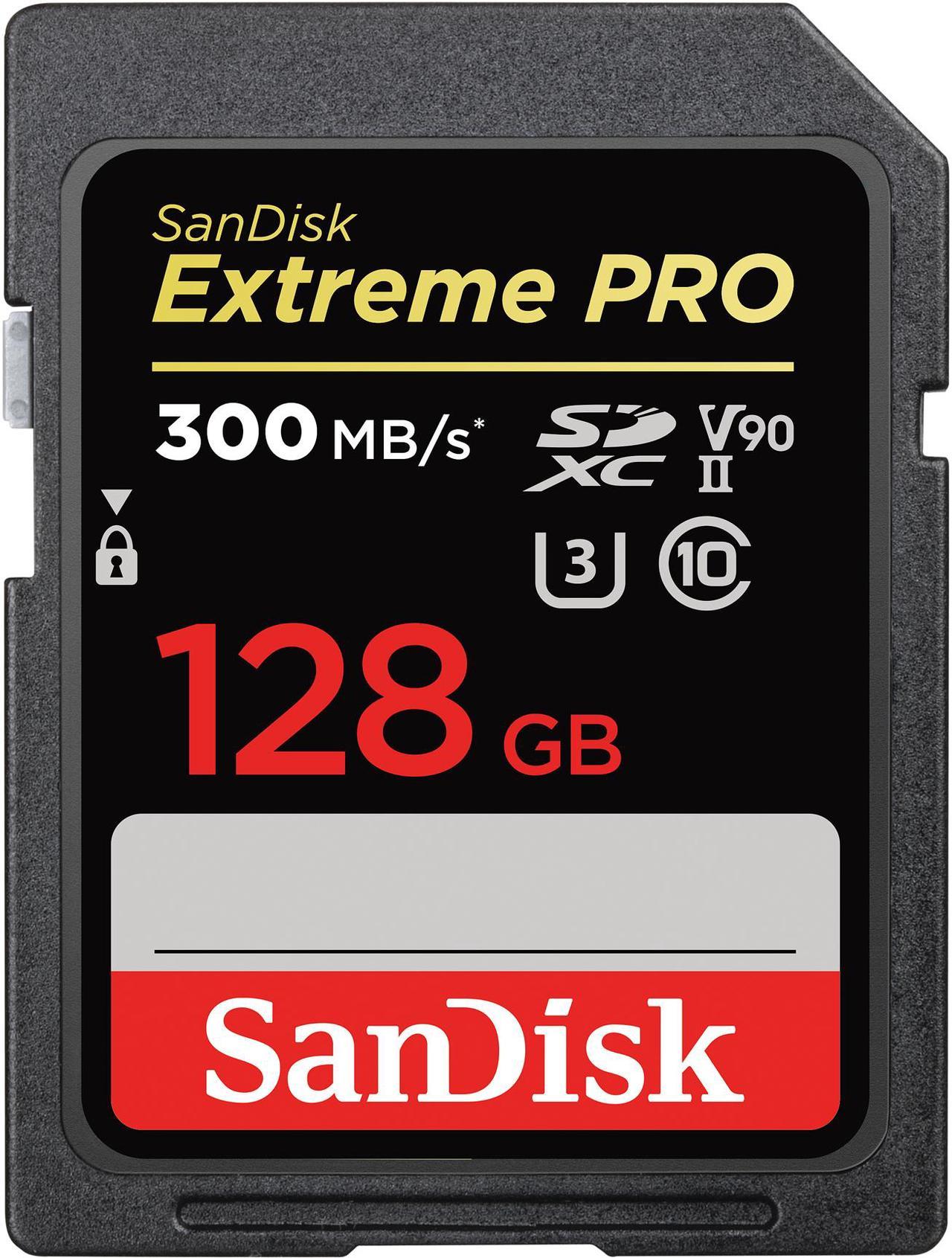 SanDisk 128GB Extreme Pro SDXC UHS-II Memory Card, Speed Up to 300MB/s (SDSDXDK-128G-GN4IN)