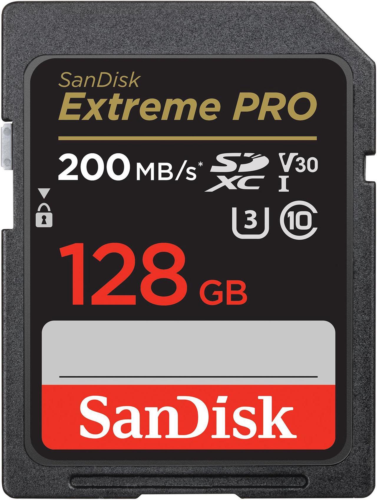 SanDisk 128GB Extreme Pro SDXC UHS-I/U3 V30 Class 10 Memory Card, Speed Up to 200MB/s (SDSDXXD-128G-GN4IN)