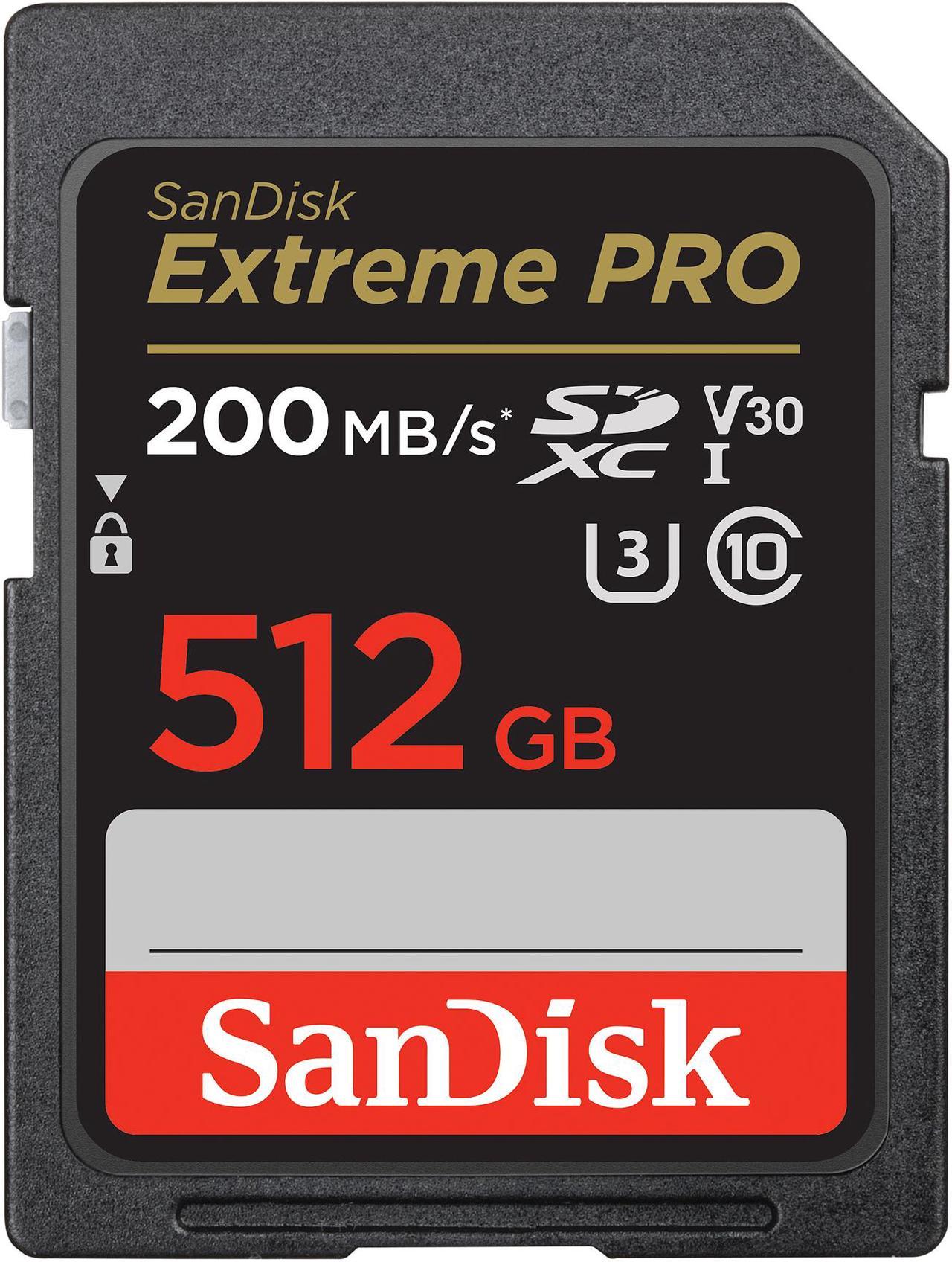 SanDisk 512GB Extreme Pro SDXC UHS-I/U3 V30 Class 10 Memory Card, Speed Up to 200MB/s (SDSDXXD-512G-GN4IN)