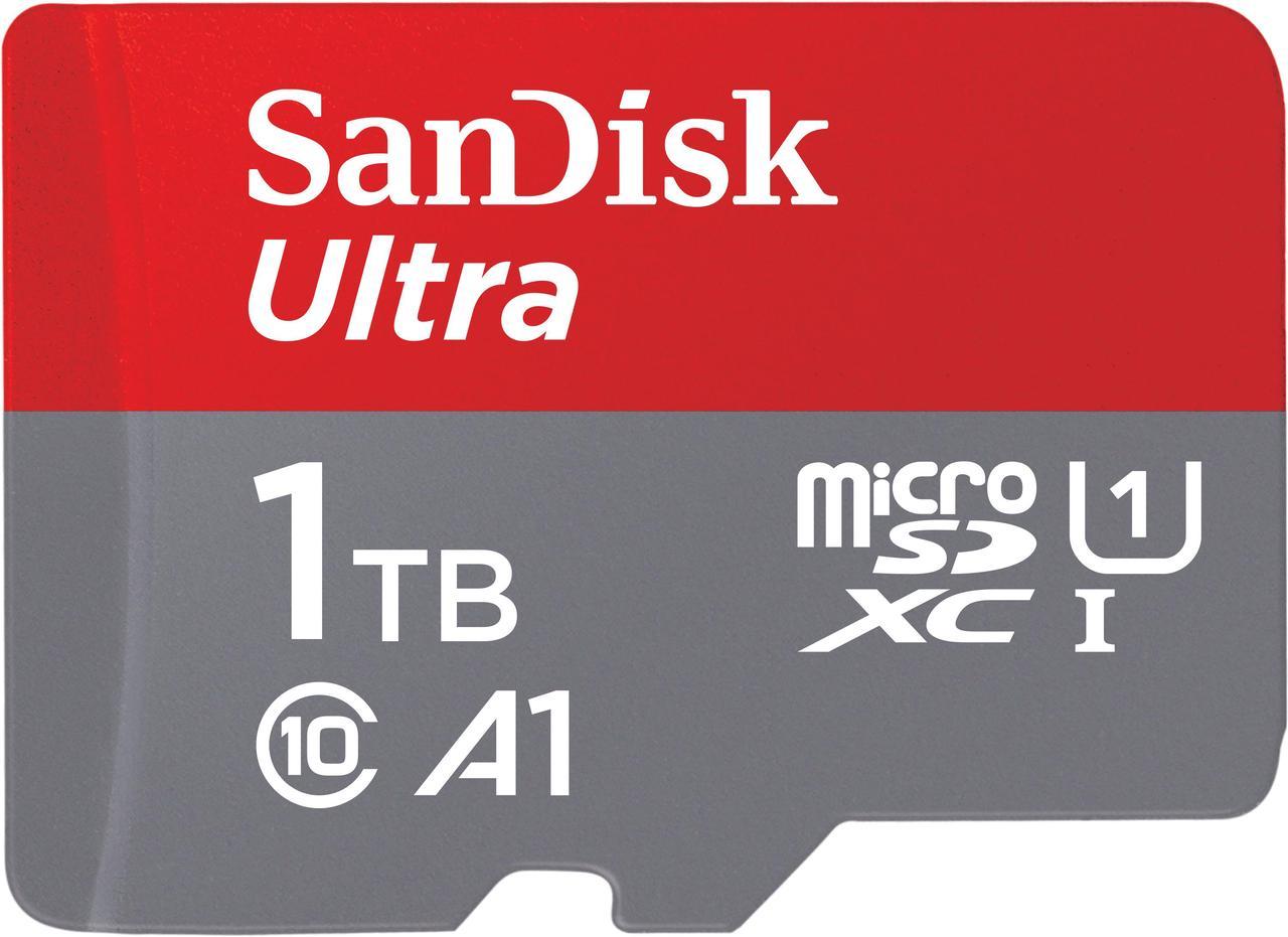 SanDisk 1TB Ultra microSDXC A1 UHS-I/U1 Class 10 Memory Card with Adapter, Speed Up to 150MB/s (SDSQUAC-1T00-GN6MA)