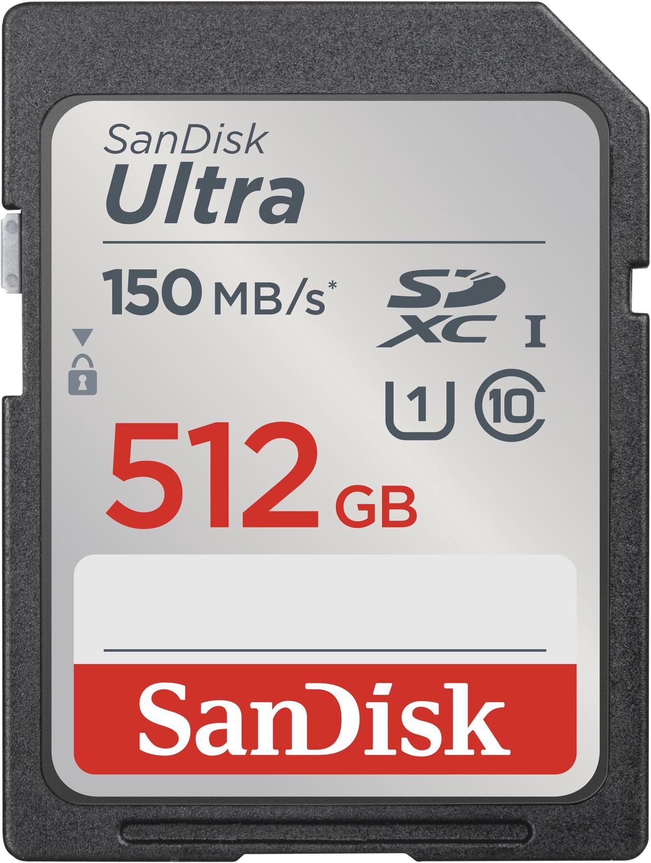 SanDisk 512GB Ultra SDXC UHS-I / Class 10 Memory Card, Speed Up to 150MB/s (SDSDUNC-512G-GN6IN)