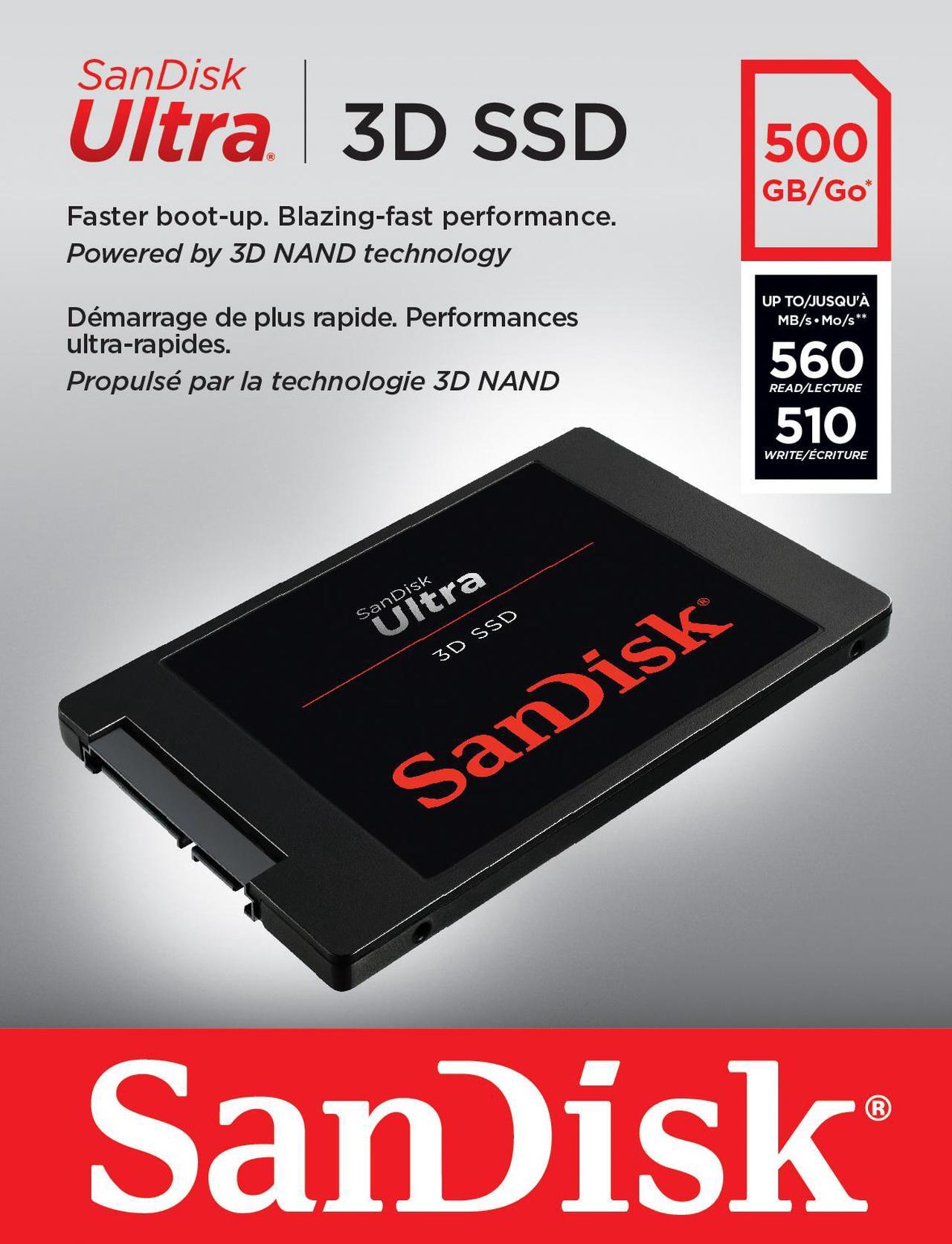 Alt view image 3 of 3 - SanDisk Ultra 2.5" 500GB SATA III 3D NAND Internal Solid State Drive (SSD) SDSSDH3-500G-G26
