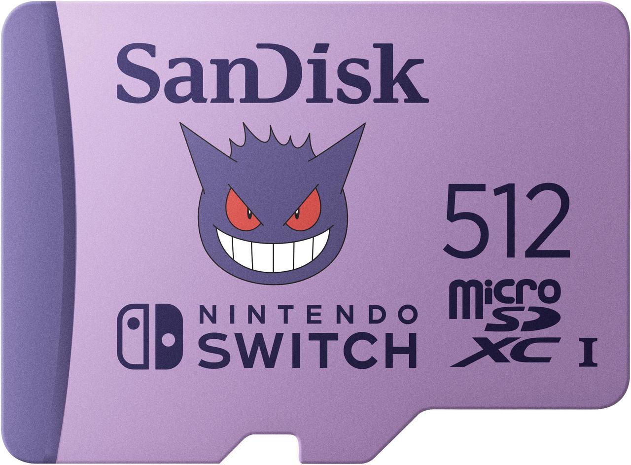 SanDisk Pokémon 512GB microSDXC Flash Card for Nintendo Switch Model SDSQXAO-512G-GN6ZK