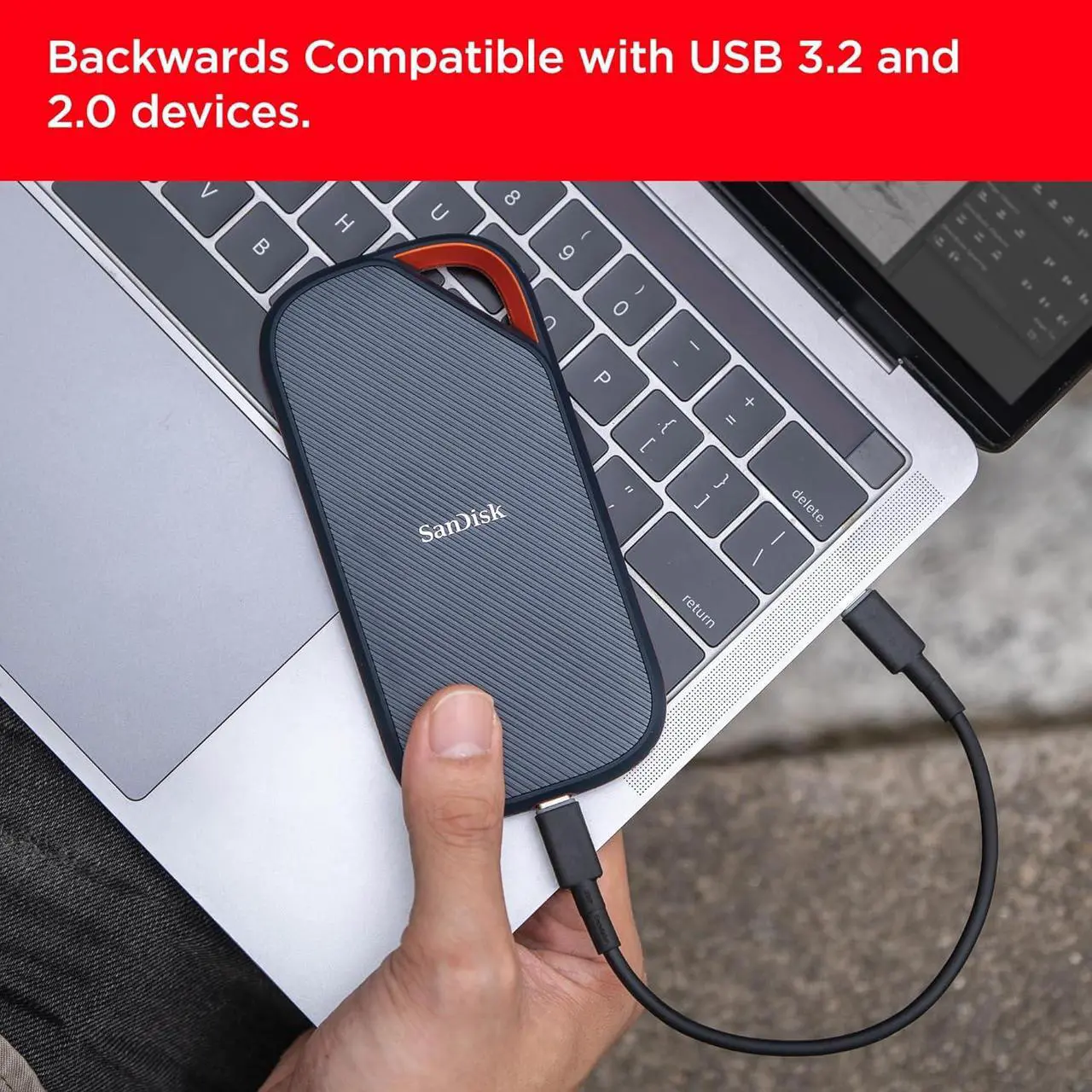 Alt view image 3 of 6 - SanDisk Extreme PRO with USB4, 2TB, 40Gbps, up to 3800 MB/s read speed and up to 3700MB/s write speed