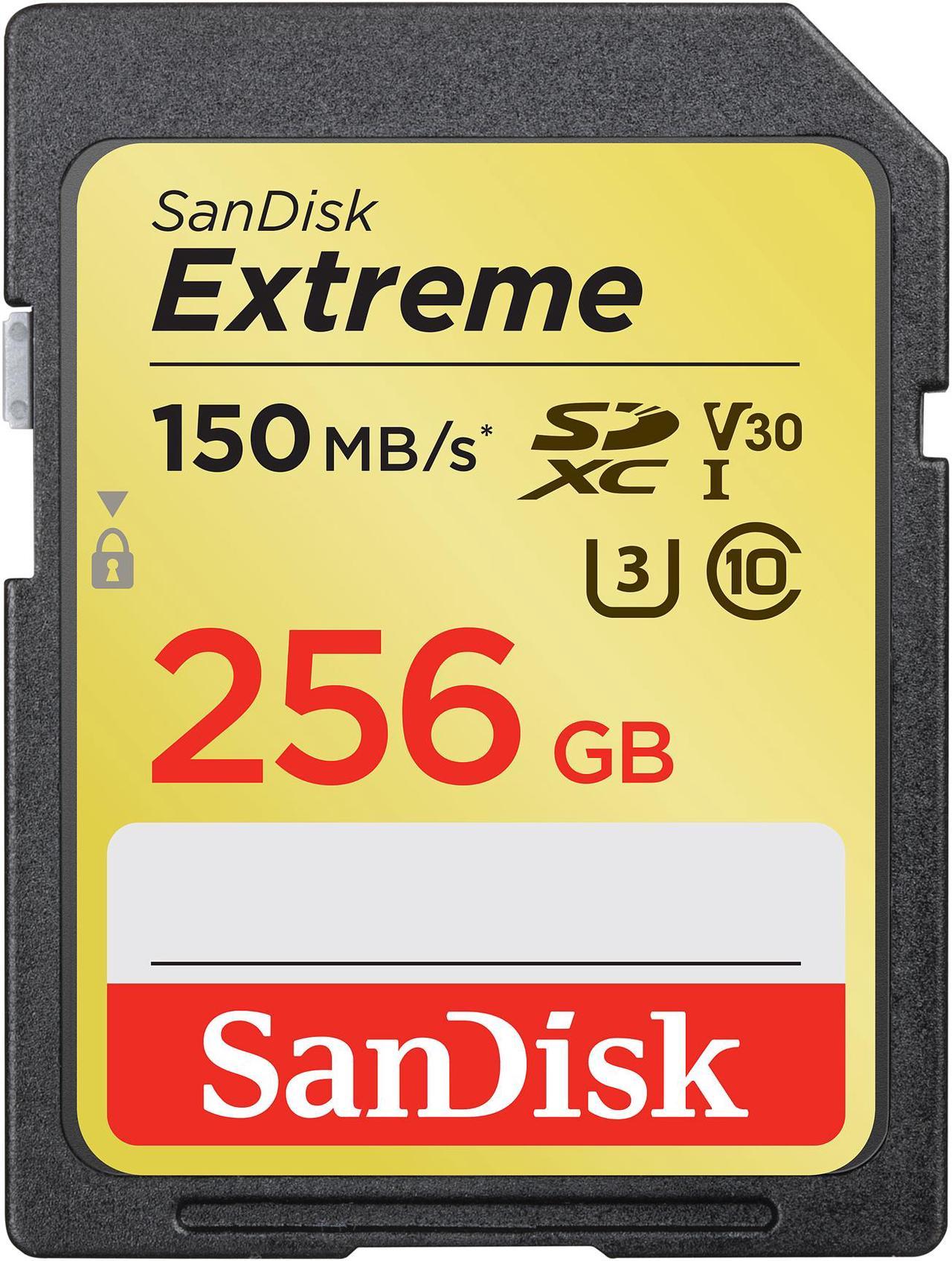 SanDisk 256GB Extreme SDXC UHS-I/U3 Class 10 V30 Memory Card, Speed Up to 150MB/s (SDSDXV5-256G-GNCIN)