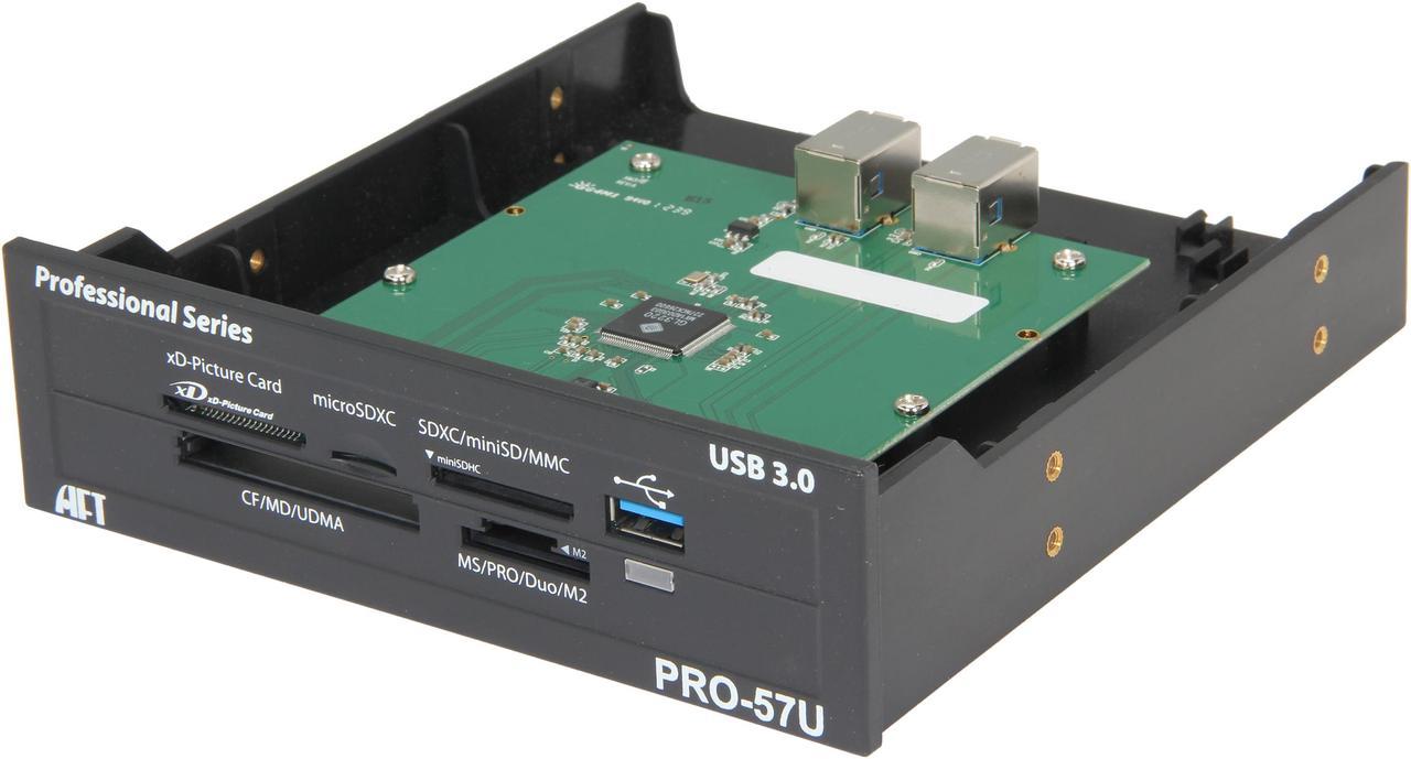 AFT PRO-57U USB 3.0 5.25" Bay, CompactFlash/ SDHC/ SDXC/ microSD/ microSDXC/ miniSD/ miniSDHC/ MultiMediaCard/ Memory Stick/ xD-Picture Card. All-in-one Internal Media Card Reader